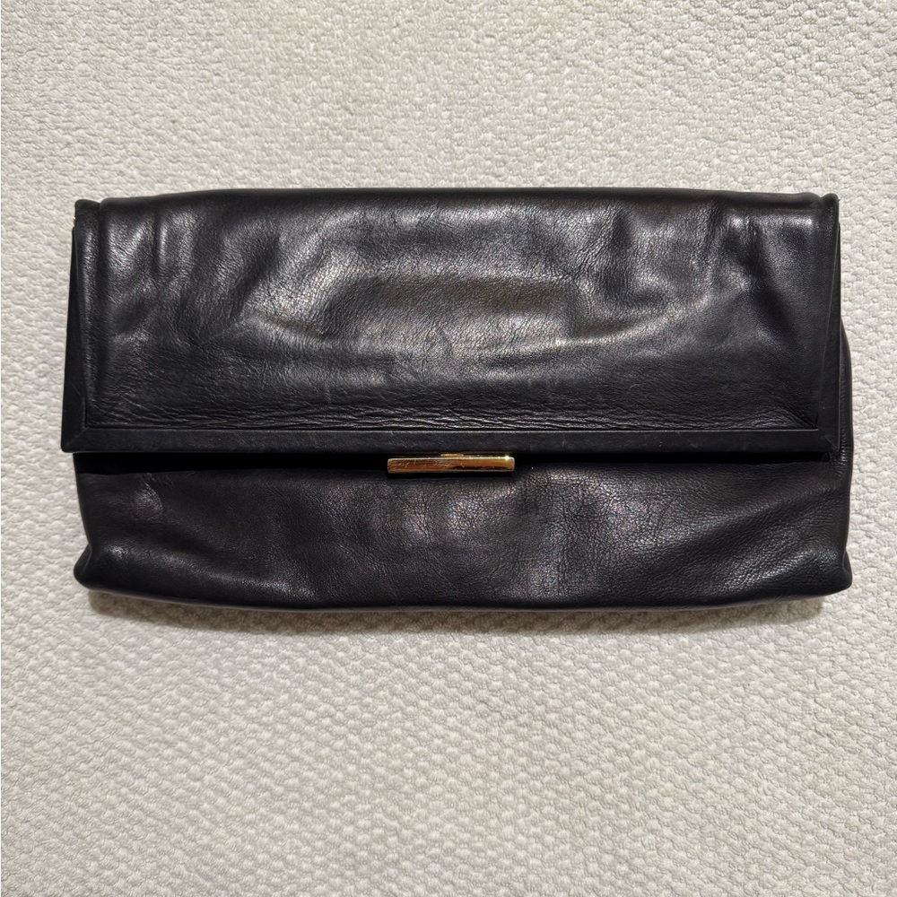 Black Leather Clutch